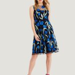 پیراهن تمام دانتل ابریشم گل آبی